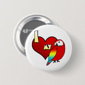 I Liebe mein Scarletmacaw-Knopf Button (Vorne & Hinten)