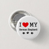 I Liebe mein Schäferhund Button (Vorne & Hinten)