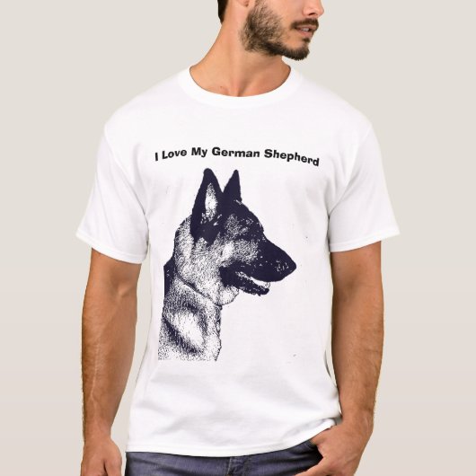 I Liebe mein Schäferhund T-Shirt (Vorderseite)