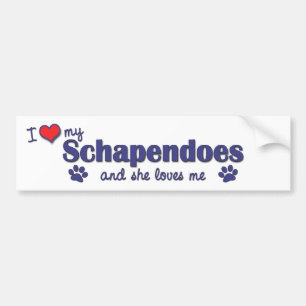 I Liebe mein Schapendoes (weiblicher Hund) Autoaufkleber