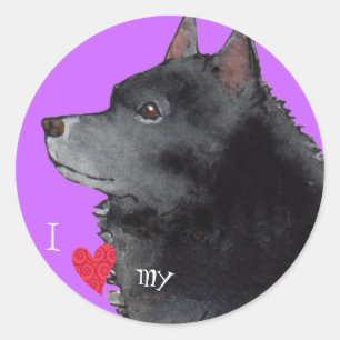 I Liebe mein Schipperke Runder Aufkleber