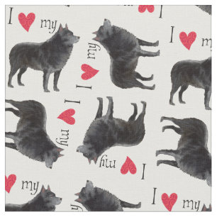 I Liebe mein Schipperke Stoff