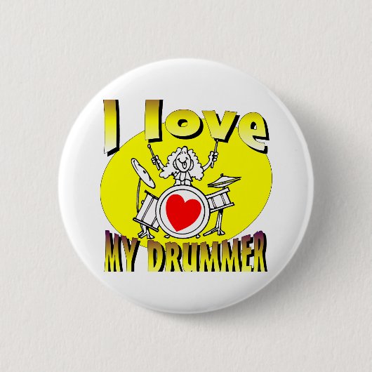 I Liebe mein Schlagzeuger Button (Vorderseite)