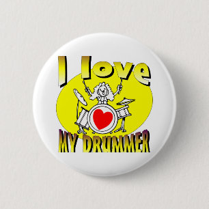 I Liebe mein Schlagzeuger Button