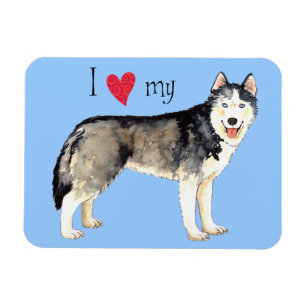 I Liebe mein Schlittenhund Magnet