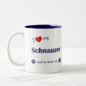 I Liebe mein Schnauzer (männlicher Hund) Zweifarbige Tasse (Links)