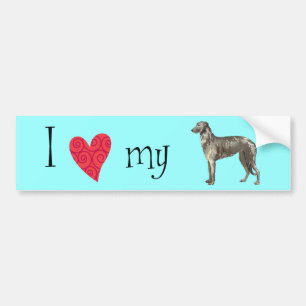 I Liebe mein schottisches Deerhound Autoaufkleber