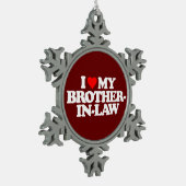 I LIEBE MEIN SCHWAGER SCHNEEFLOCKEN Zinn-Ornament (Links)