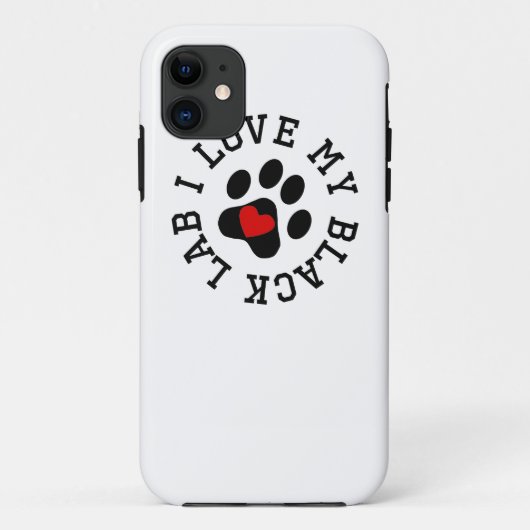 I Liebe mein schwarzer Labrador Case-Mate iPhone Hülle (Rückseite)