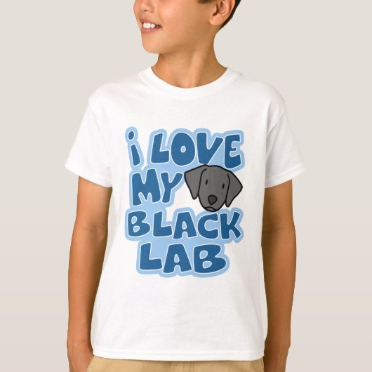 I Liebe mein schwarzer Labrador-T - Shirt (Vorderseite)