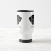 I Liebe Mein schwarzer Mops Niedlicher schwarzer M Reisebecher (Mittel)