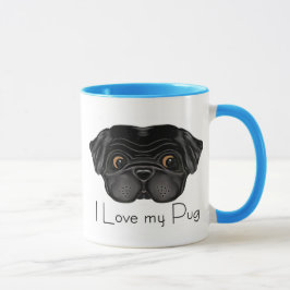 I Liebe Mein schwarzer Mops Niedlicher schwarzer M Tasse