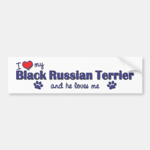 I Liebe mein schwarzer russischer Terrier Autoaufkleber