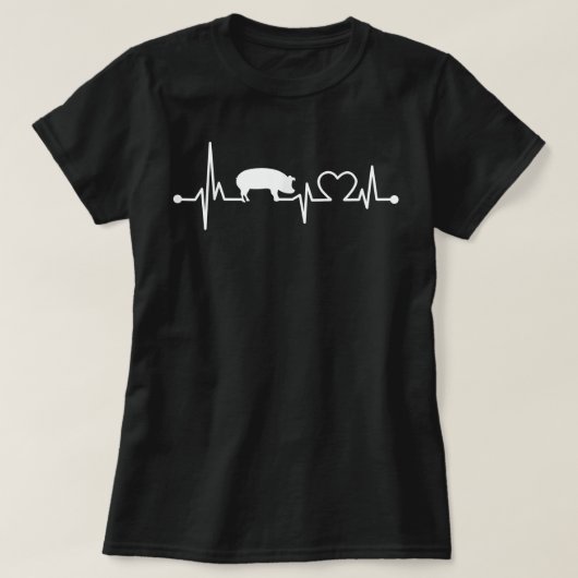 I Liebe Mein Schweine Herzklappe EKG Herzschlag Fu T-Shirt (Design vorne)
