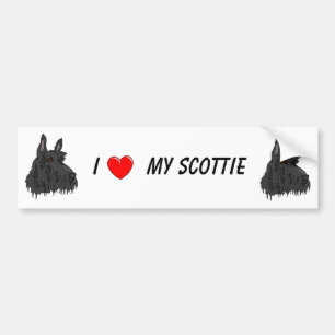 I Liebe mein Scottie-Autoaufkleber Autoaufkleber