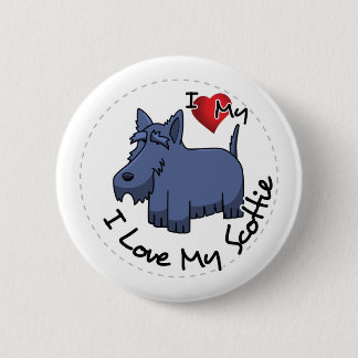I Liebe mein Scottie-Hund Button