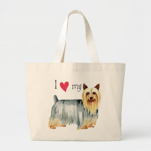 I Liebe mein seidiger Terrier Jumbo Stoffbeutel