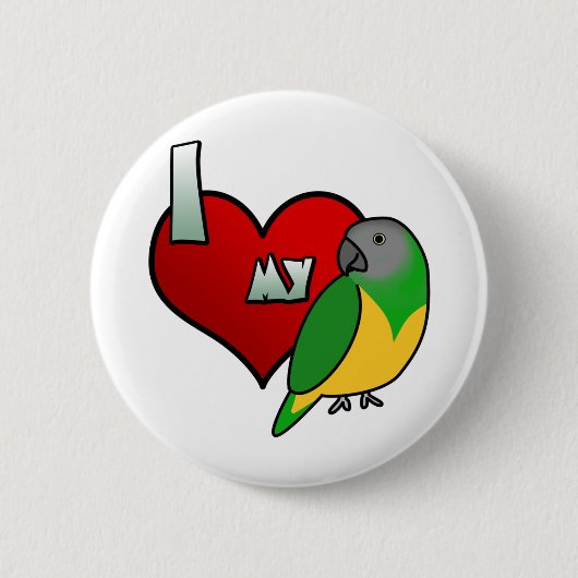 I Liebe mein Senegal-Papageien-Knopf Button (Vorderseite)