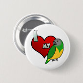 I Liebe mein Senegal-Papageien-Knopf Button (Vorne & Hinten)