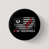 I Liebe Mein Sheepadoodle Niedlicher Hundebesitzer Button (Vorderseite)