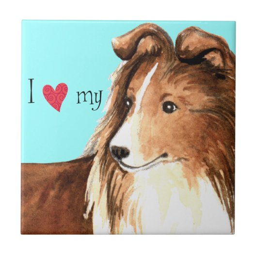 I Liebe mein Sheltie Fliese (Vorderseite)