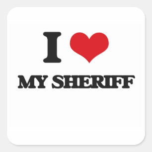 I Liebe mein Sheriff Quadratischer Aufkleber