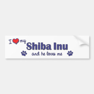 I Liebe mein Shiba Inu (männlicher Hund) Autoaufkleber