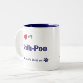I Liebe mein Shih-Poo (weiblicher Hund) Zweifarbige Tasse (Vorderseite Links)