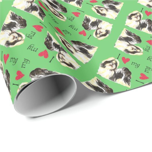I Liebe mein Shih Tzu Geschenkpapier (Rolleneckpunkt)