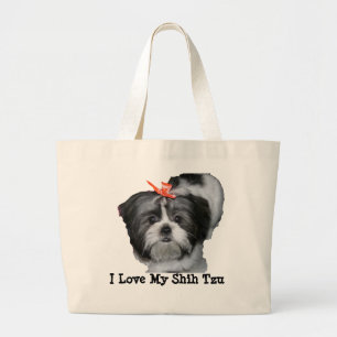 I Liebe mein Shih Tzu Jumbo Stoffbeutel