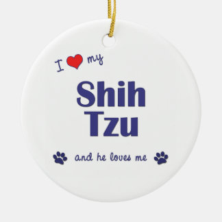 I Liebe mein Shih Tzu (männlicher Hund) Keramikornament