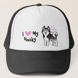 I Liebe mein sibirischer Schlittenhund/alaskischer Truckerkappe