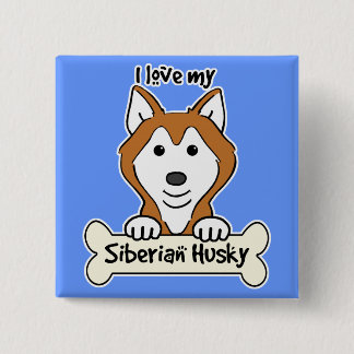 I Liebe mein sibirischer Schlittenhund Button