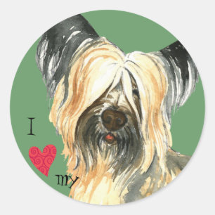 I Liebe mein Skye Terrier Runder Aufkleber
