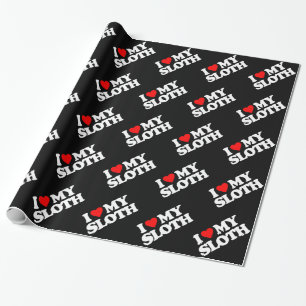 I LIEBE MEIN SLOTH GESCHENKPAPIER
