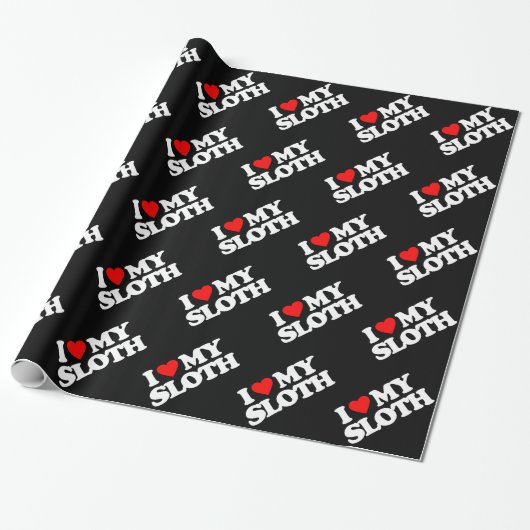 I LIEBE MEIN SLOTH GESCHENKPAPIER (Ungerollt)