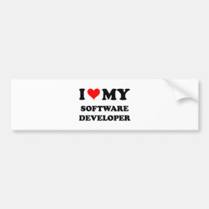 I Liebe mein Software-Entwickler Autoaufkleber