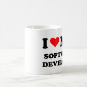 I Liebe mein Software-Entwickler Kaffeetasse (Mittel)