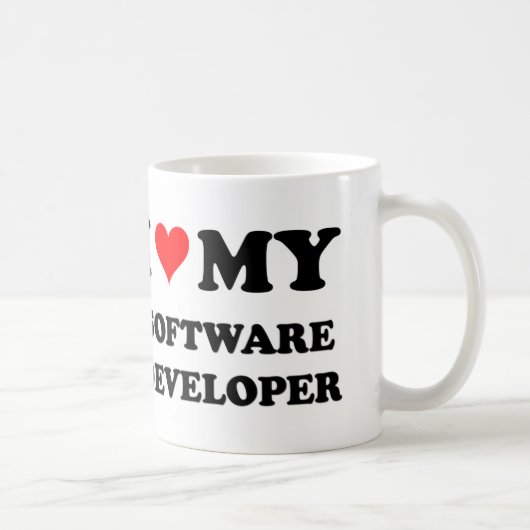 I Liebe mein Software-Entwickler Kaffeetasse (Rechts)