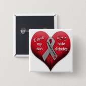 I Liebe mein Sohn aber ich hassen Diabetes Button (Vorne & Hinten)