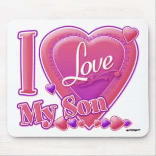 I Liebe Mein Sohn rosa/lila - Herz Mousepad
