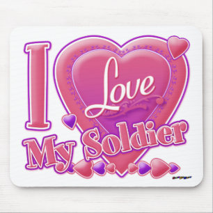 I Liebe Mein Soldat rosa/lila - Herz Mousepad