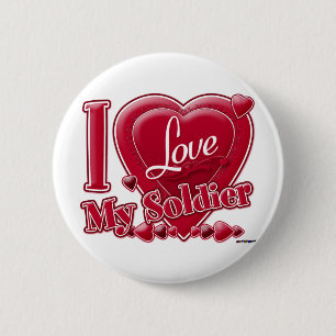 I Liebe Mein Soldat rot - Herz Button