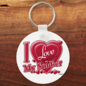 I Liebe Mein Soldat rot - Herz Schlüsselanhänger (Vorderseite)