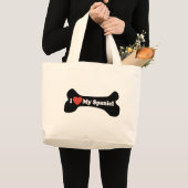 I Liebe mein Spaniel - Hundeknochen Jumbo Stoffbeutel (Vorderseite (Produkt))