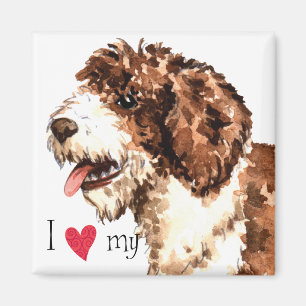 I Liebe mein spanischer Wasser-Hund Magnet