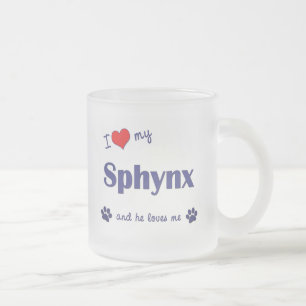 I Liebe mein Sphynx (männliche Katze) Mattglastasse