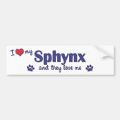 I Liebe mein Sphynx (mehrfache Katzen) Autoaufkleber (Vorne)