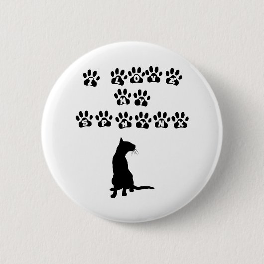I Liebe mein Sphynx--Schwarzer Text Button (Vorderseite)