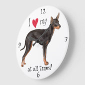 I Liebe mein Spielzeug-Manchester-Terrier Große Wanduhr (Winkel)